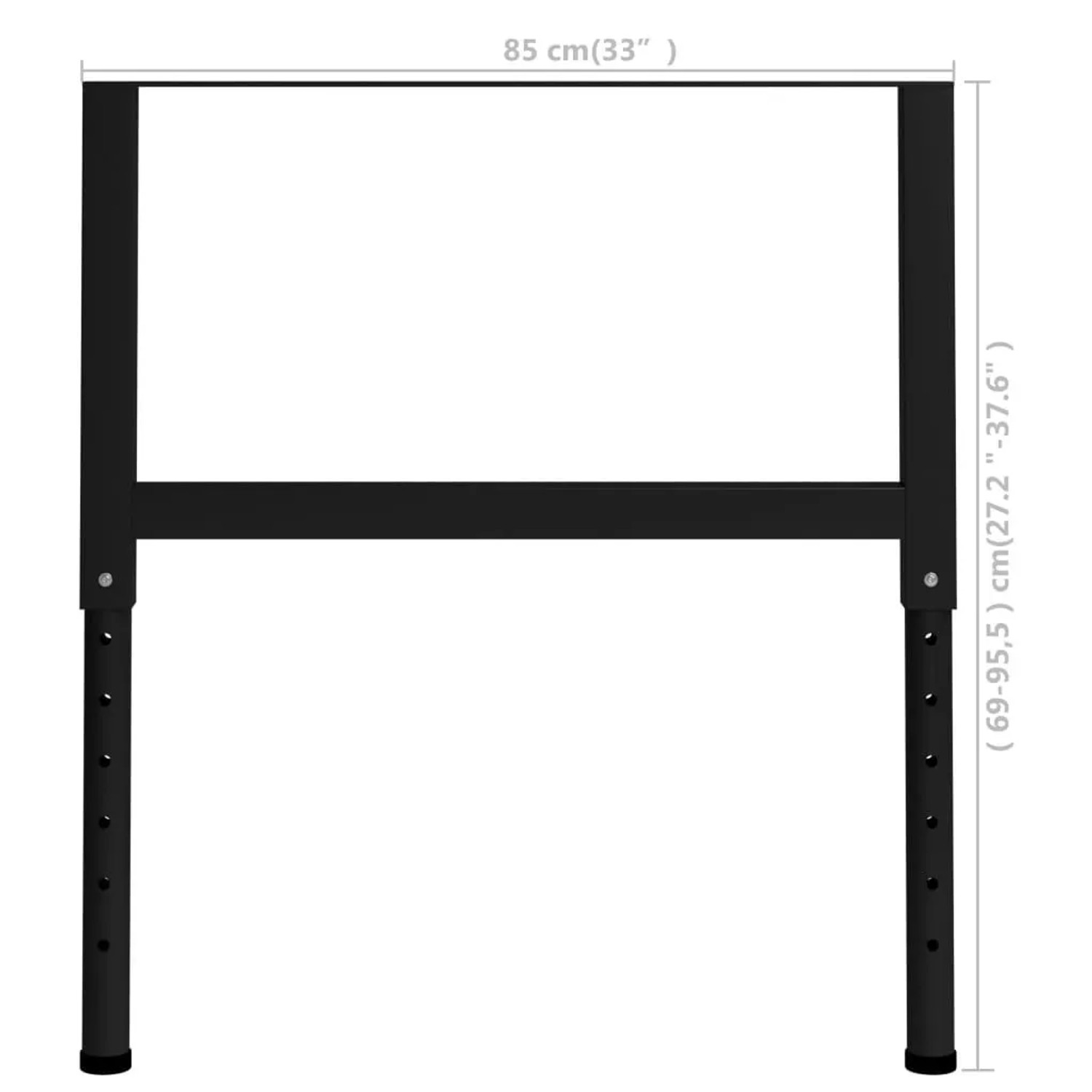 Verstellbares Werkbankgestell Set von vidaXL, Metall, schwarz, 85x69-95,5 cm.