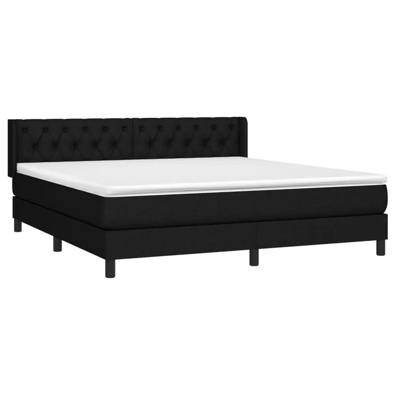 vidaXL Boxspringbett mit Matratze Schwarz 160x200 cm Stoff 3129963 günstig online kaufen
