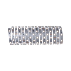 Aufgerollter Paulmann MaxLED 250 RGBW LED-Streifen, 5 m, silber, für flexible Raumbeleuchtung.