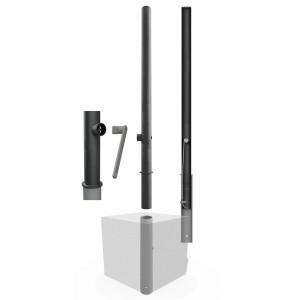 Weißer UvV Stahl Absperrpfosten Ø60 mit Reflexfolie, verzinkt und herausnehmbar mit Dreikantverschluss.