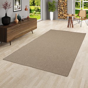 Brauner Snapstyle Teppich Bentzon, ein Natur Flachgewebe Teppich (80x320cm) für Wohnräume.
