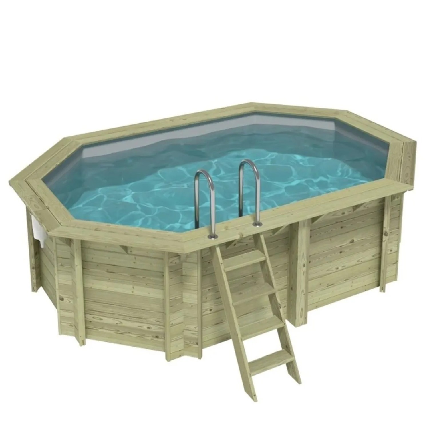 ALTANKA Holzpool Nemo 4,3x3 Höhe 1,18 m GRAU mit Einzubetonierendem Profil BAS7302OSPI2