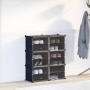 vidaXL Regalsystem mit 6 Würfeln und Türen Schwarz PP 4019576_3