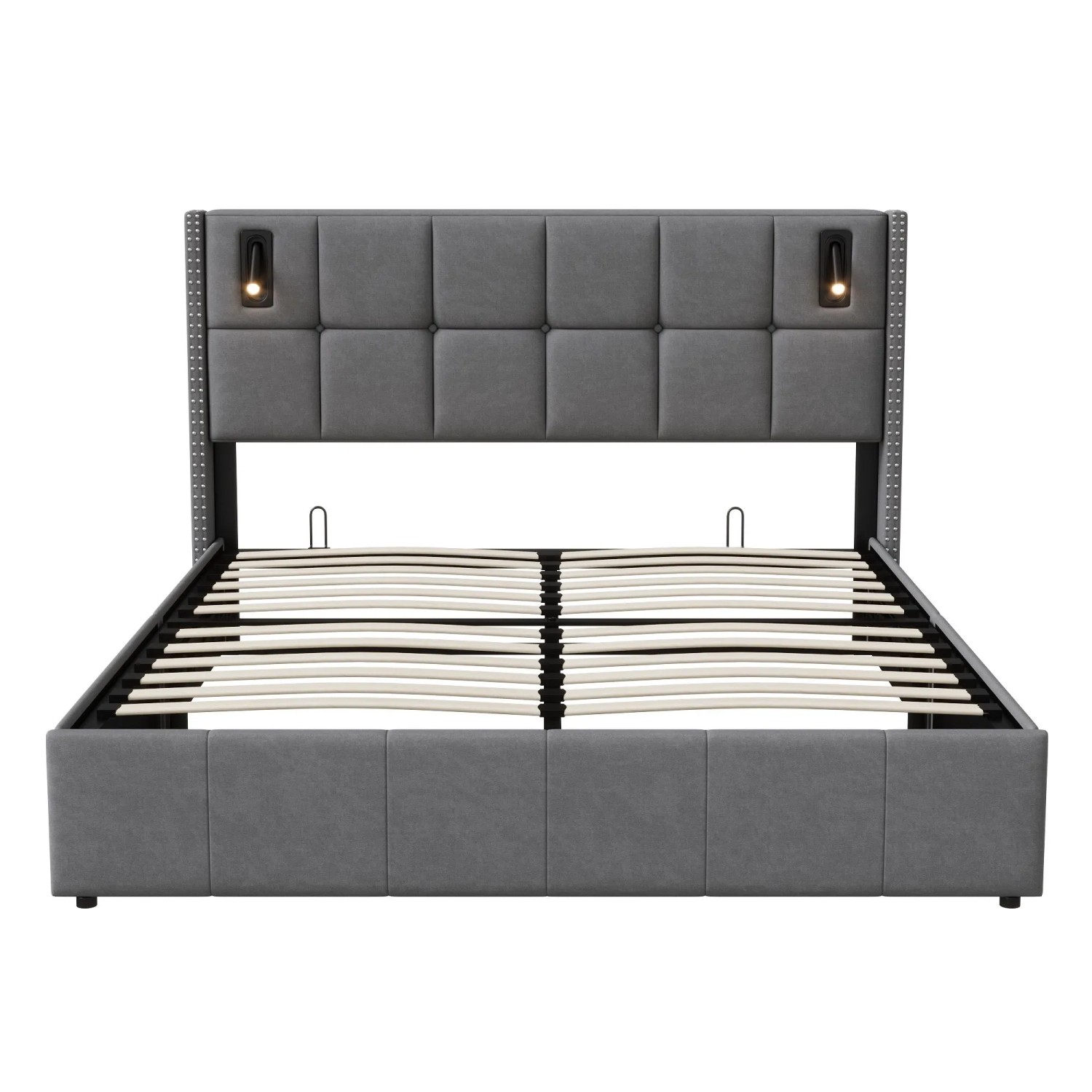 PXloue Doppelbett Polsterbett 140x200cm mit Stauraum für Erwachsene