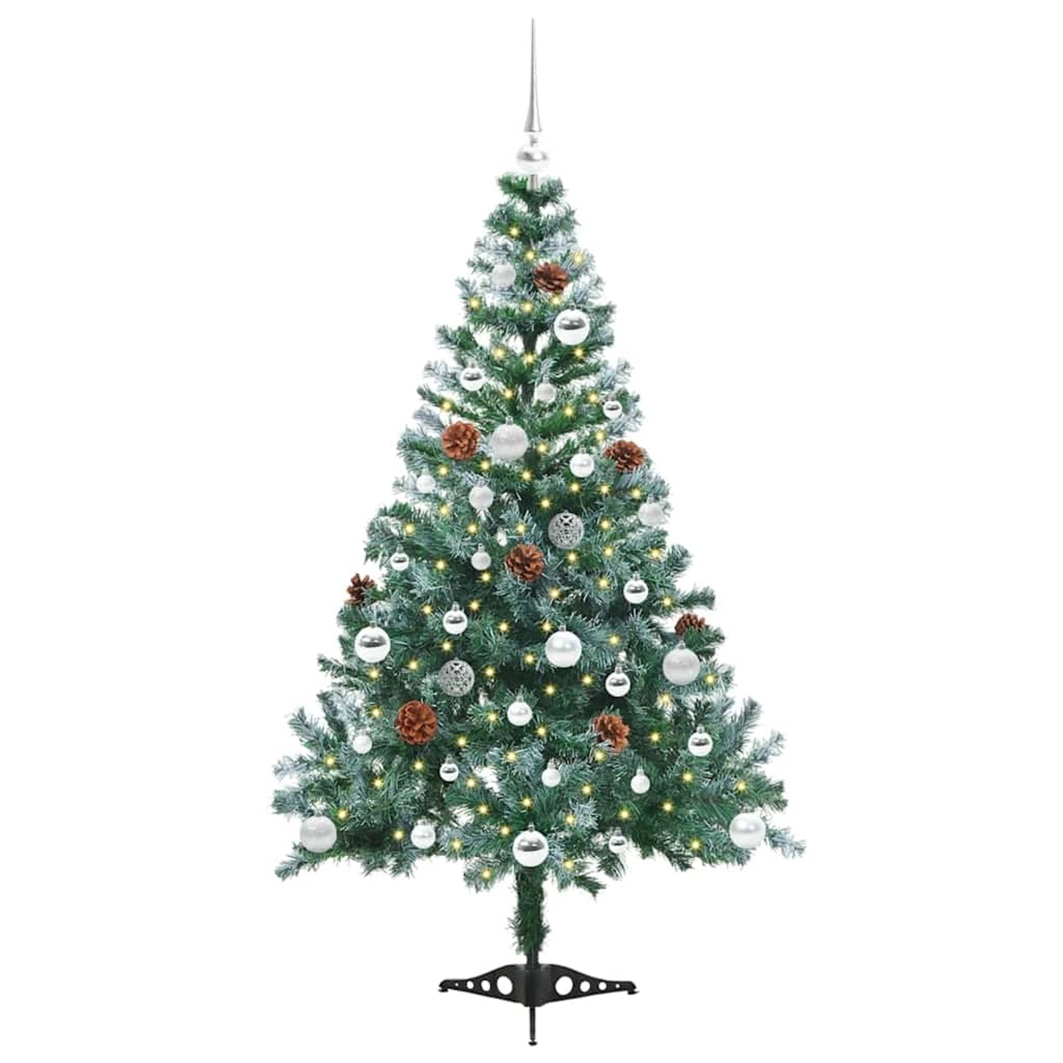 vidaXL Künstlicher Weihnachtsbaum Grün 150 cm PVC und Stahl 3396706
