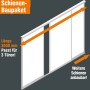 Schienen-Baupaket Profil Schwarz, 2-spurig, 3000 mm für Schiebetüren.