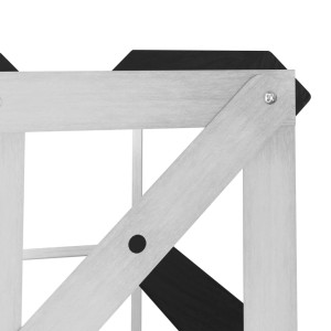 Detailansicht: Schwarzes VidaXL Weinregal aus Kiefernholz für 120 Flaschen.