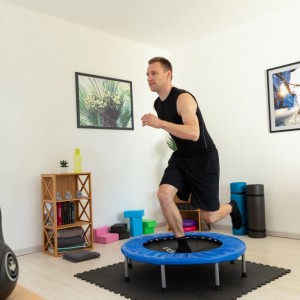 Relaxdays Trampolin Faltbar Indoor Schwarz 95 cm x 95 cm x 22 cm 7,5 kg