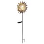 Globo LED Solarleuchte in Schwarz-Matt/Rost-Optik, 81,5 cm, mit dekorativer Sonne und Glaskugel für den Garten.