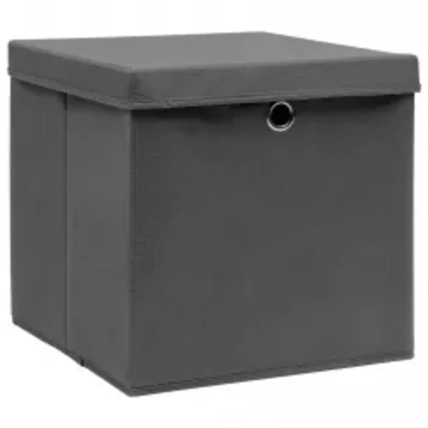 vidaXL Aufbewahrungsboxen mit Deckeln 10 Stk 28x28x28 cm Grau 325194