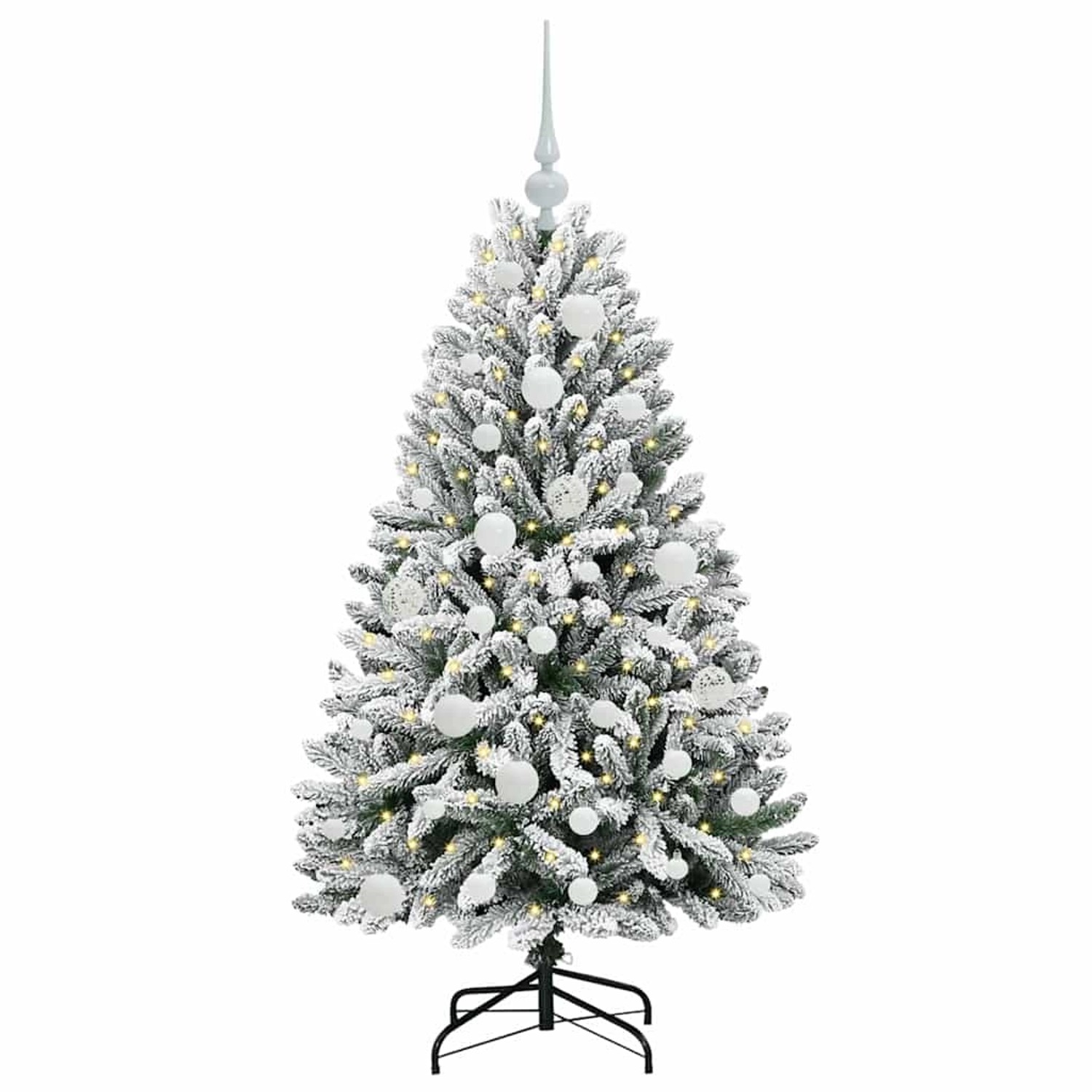 vidaXL Künstlicher Weihnachtsbaum Grün und Weiß 120 cm PVC und Metall 3395733