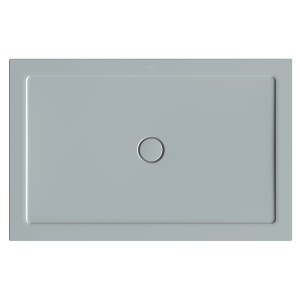 Rechteckige, flache Bette Duschwanne Stage, 140x90 cm, Quartz-grau, mit mittigem Ablauf.