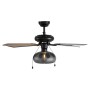 Schwarzer QAZQA Deckenventilator Mistral Busa 107,5 cm mit Zugschalter und Lampe.