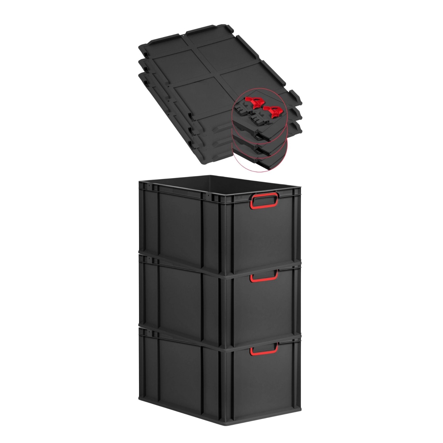 PROREGAL SuperSparSet 3x Eurobox Nextgen Color Mit Scharnierdeckel HxBxT 32 günstig online kaufen
