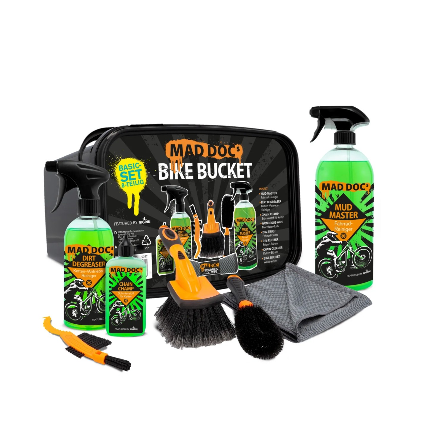 FOVNOT Fahrrad Reinigungsset - Kettenreiniger & 360° Bürste Für 6-12 Gang Räder