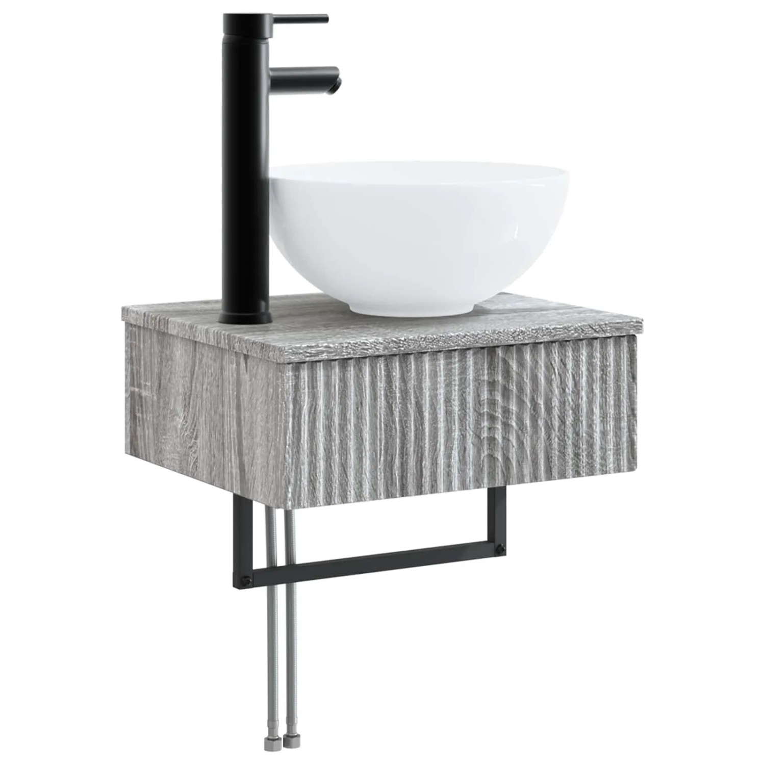 vidaXL Wandmontiertes Waschbecken Grau Sonoma 40 x 35 x 39 cm 890174