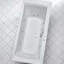 Weißer Ottofond Whirlpool Rosa 190x80 cm mit Hydromassage-Düsen und LED-Farblicht.