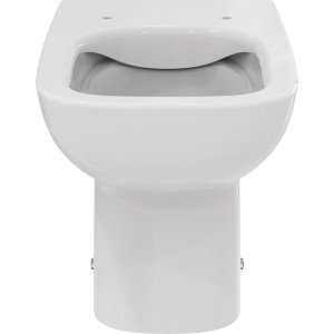 Weißes Ideal Standard i.life A Stand-WC ohne Spülrand, Frontansicht.