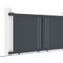 Graues Casanoov Schiebetor Giona (3,5 m) mit Pfosten (H 166 cm) aus Aluminium.