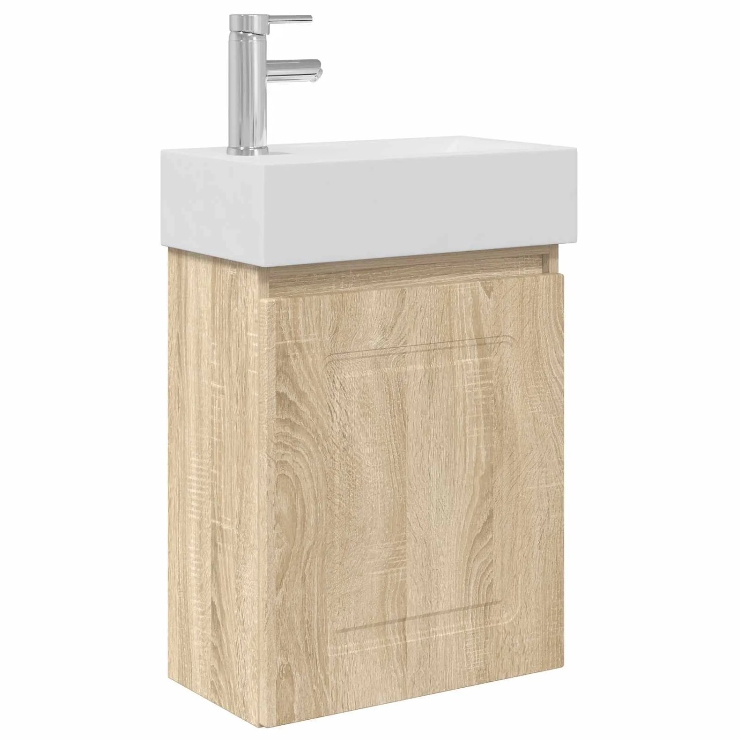 vidaXL Badezimmer Waschtischunterschrank mit Wasserhahn Sonoma-Eiche 889463