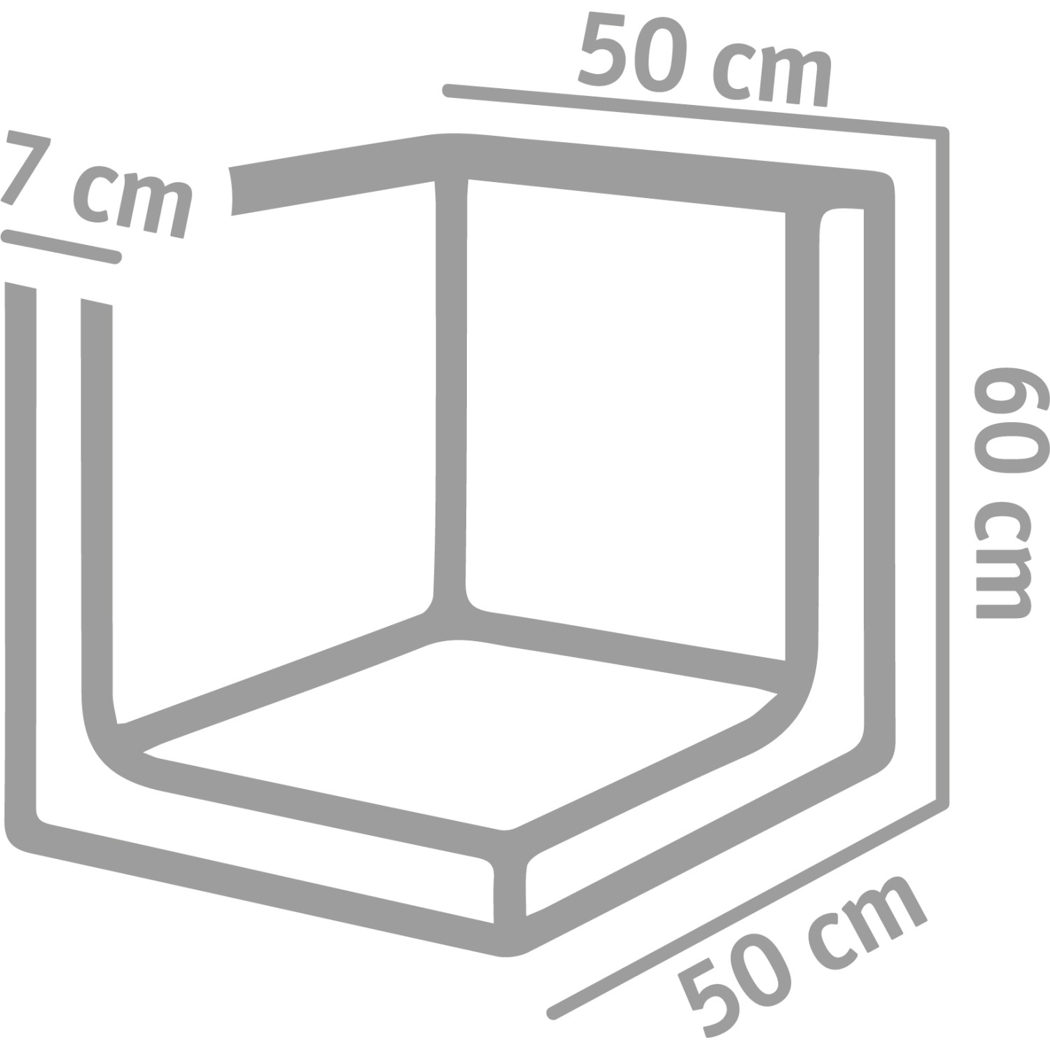 Diephaus L-Stein Ecke, unbewehrt, grau, 60x50x50x7 cm, zur Beet- und Böschungsbefestigung.