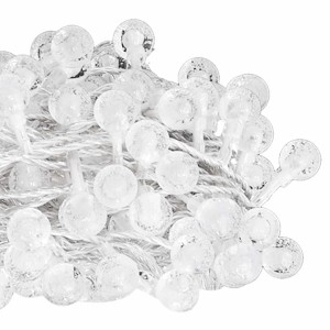 vidaXL Lichterkette Kugeln 20 m 200 LED Kaltweiß 8 Funktionen 328811