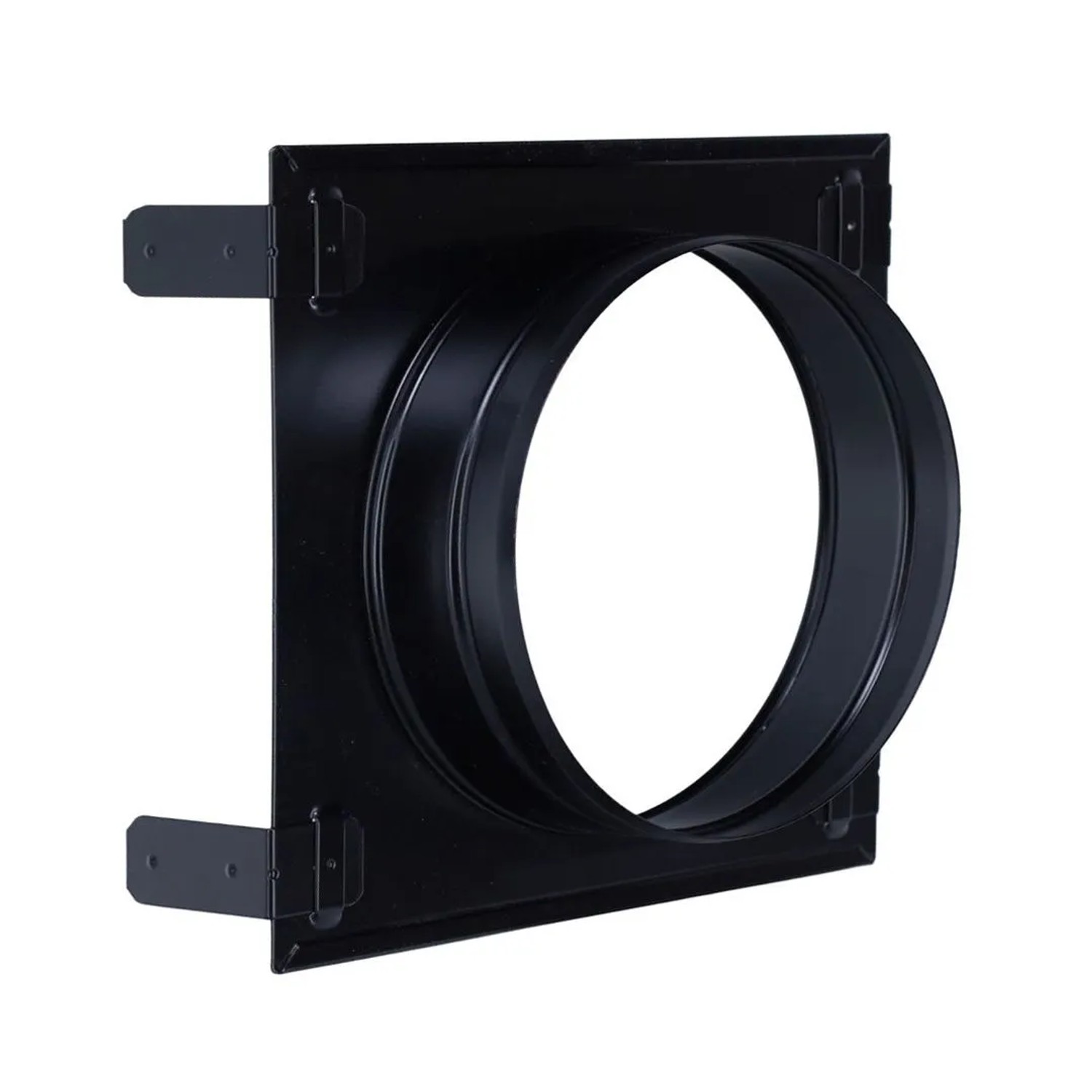 Subtiel Verstellbares Stutzenblech 220 x 220 mm Mit 1 Stutzen Ø 160 mm Schwarz
