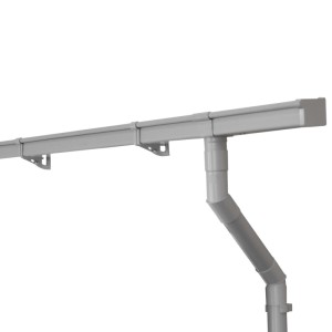 Inefa Dachrinnen Set, 5m, NW 68, Kastenrinne, Grau, Dachentwässerung aus Kunststoff.