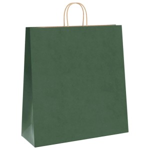 vidaXL Papiertragetaschen 250 Stk mit Henkeln Grün 45x17x48 cm 4101737