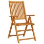 Klappbarer Gartenstuhl aus Akazienholz, Teil der vidaXL 7-tlg Essgruppe.