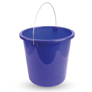 Dunkelblauer ProHome Eimer (10 Liter) mit Metallbügel für Reinigung und Haushalt.