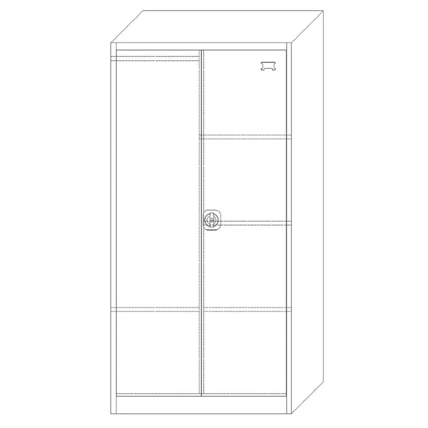 Jet-Line Stahlschrank Omsk, anthrazit-weiß, 90x45x185cm, abschließbar, mit Garderobe.