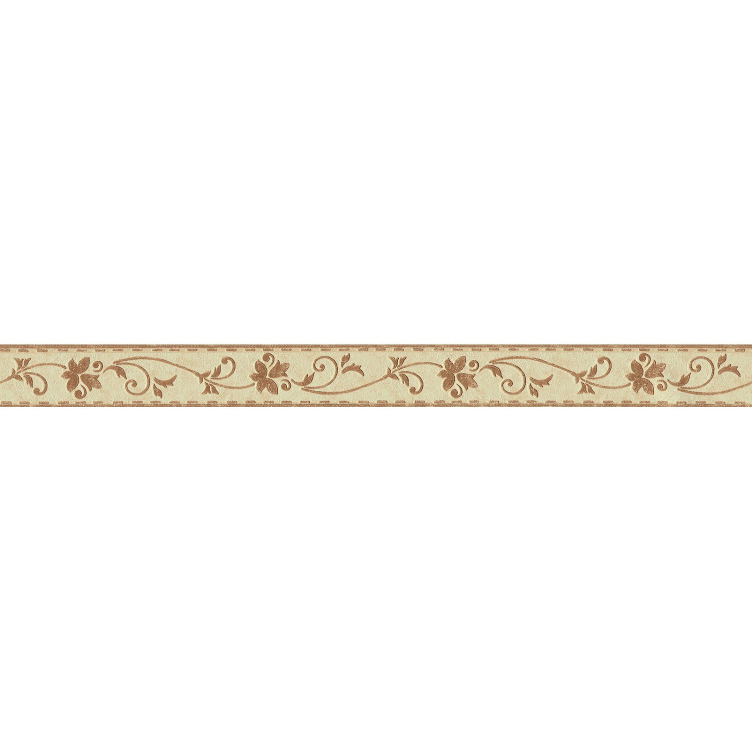 Bricoflor Schmale Tapetenbordüre Selbstklebend Blumen Bordüre in Gold Braun Florale Wandbordüre aus Vlies und Vinyl für Küche und Badezimmer 30
