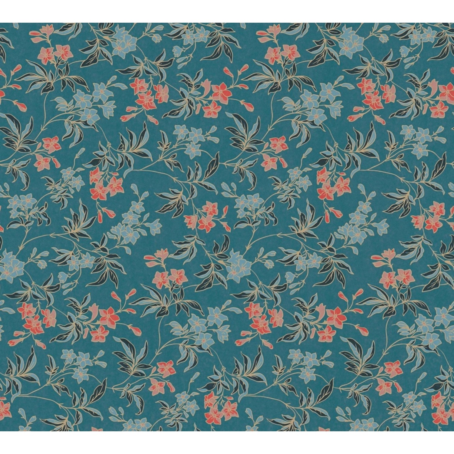 Bricoflor Vintage Tapete Mit Blumen Blaue Vliestapete Im Landhausstil Flora günstig online kaufen