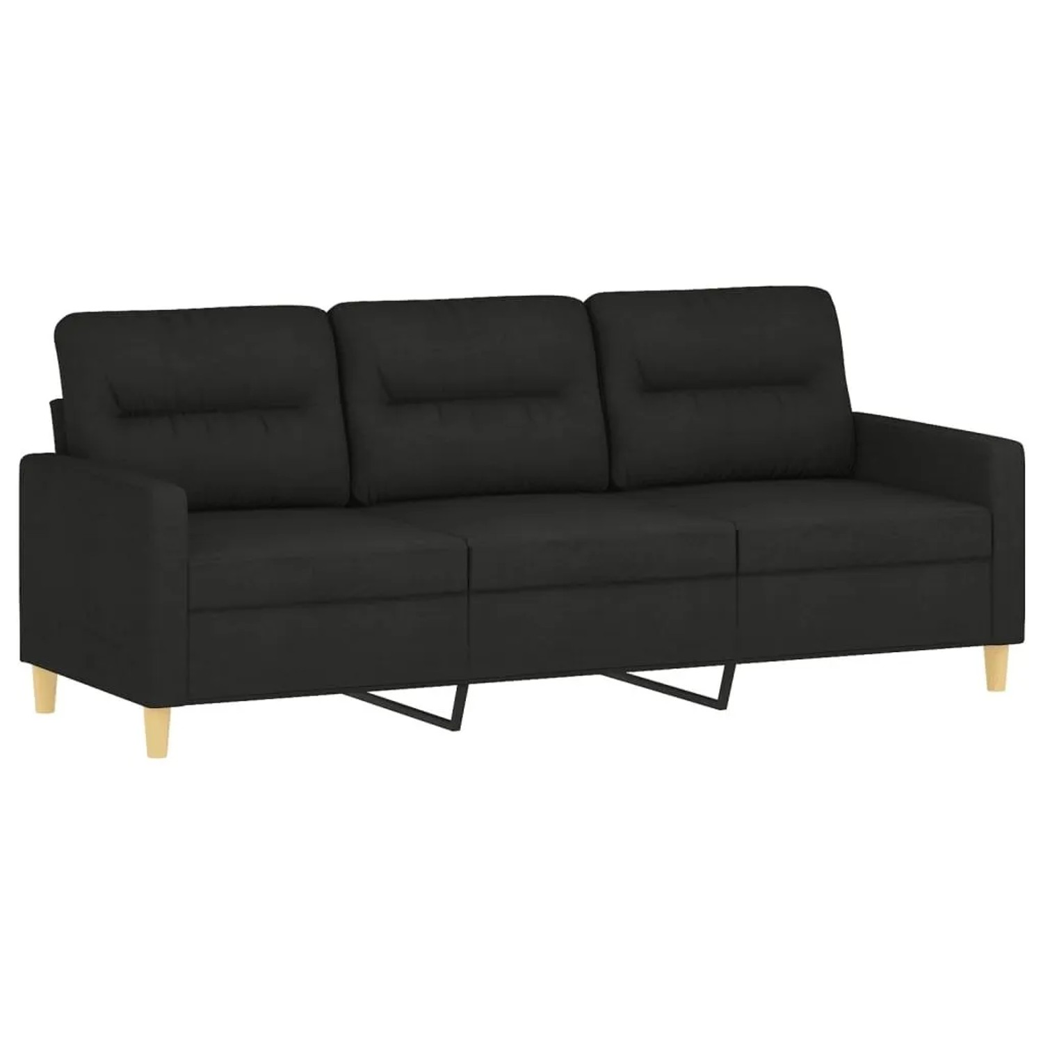 vidaXL 3-Sitzer-Sofa Schwarz 180 cm Stoff 359247