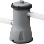 Bestway 800 gal Pool Filterpumpe, graue Kartuschenfilter-Anlage mit Schläuchen.