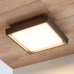 Lucande LED Deckenleuchten Birta 9969131 Spritzwassergeschützt Modern in Alu aus Aluminium