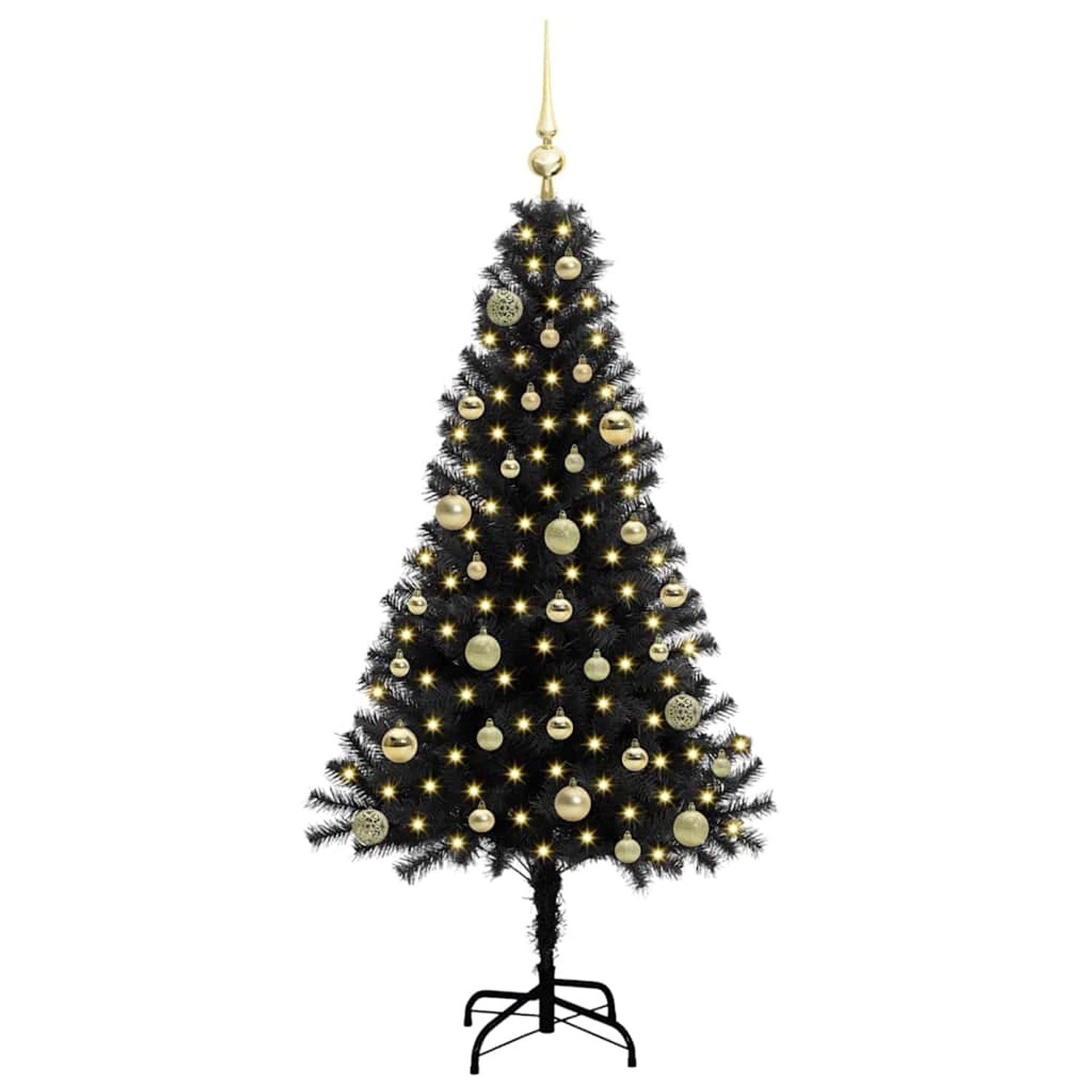vidaXL Weihnachtsbaum mit 150 LEDs mit Ständer Schwarz 150 cm PVC 3396469