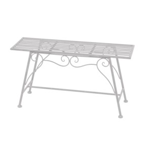 DELUKE Blumenbank RITA, Stahl, antik-weiß, 45x83x27cm, Pflanzenständer.