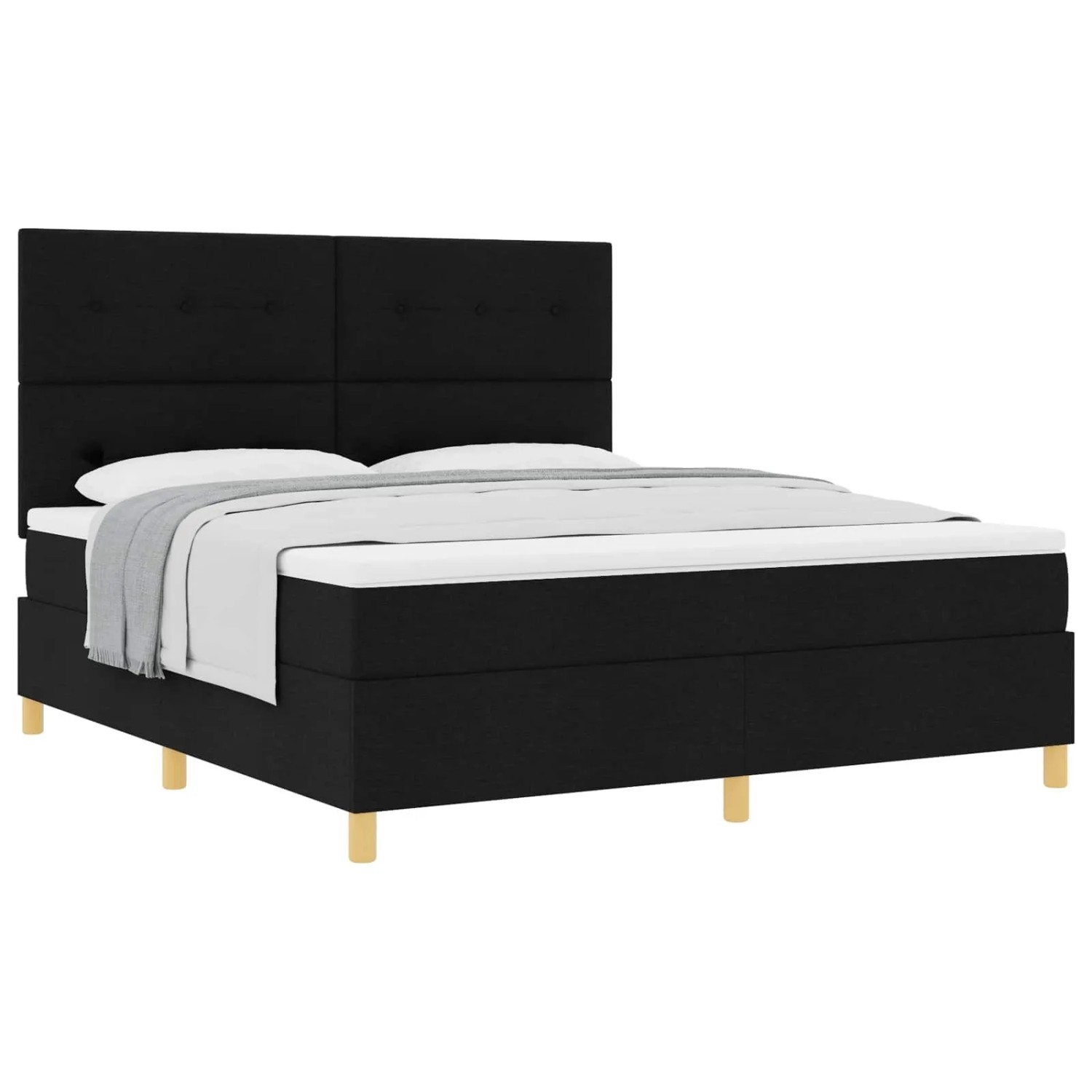 vidaXL Boxspringbett mit Matratze Schwarz 180 x 200 cm Stoff 3339639 günstig online kaufen