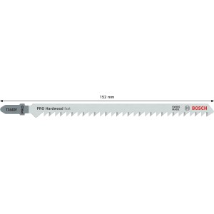 Bosch Stichsägeblatt T 344 DF, 3er-Set für schnelle Schnitte in Hartholz und abrasive Holzwerkstoffe.