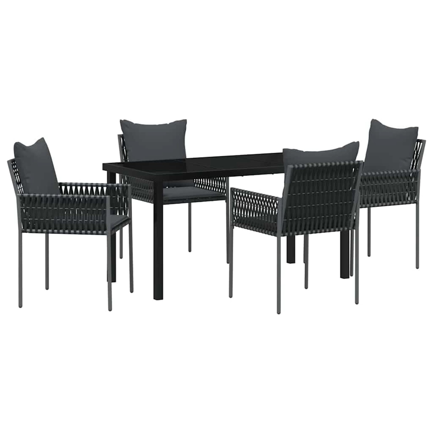 vidaXL Garten Essgruppe 5-Tlg Schwarz Poly Rattan 3379102 günstig online kaufen