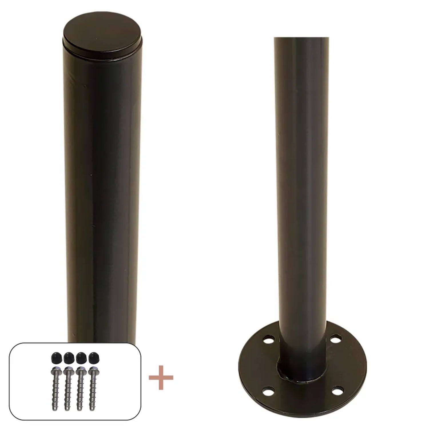 Zaunpfosten Stahl Schwarz rund Ø 4,24 cm x 96 cm