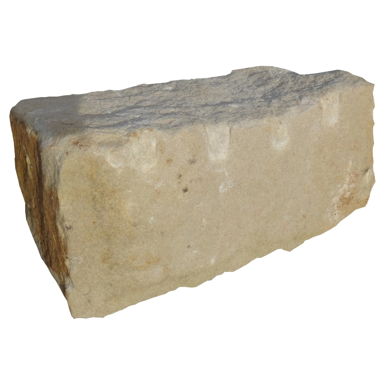 Sandstein Mauerstein Gelb-Beige allseits gespalten 14 x 16 x 35 cm