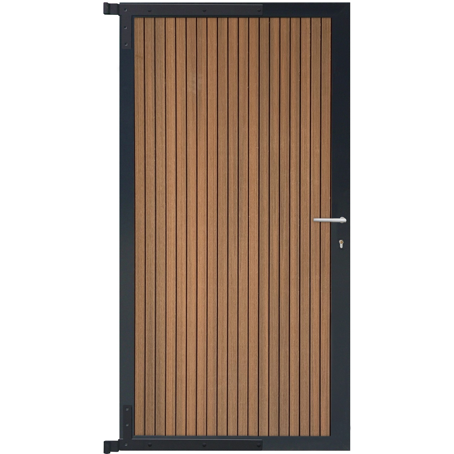 GartenLand Steckzauntor Shadowline Vertikal ca. 90 x 175 cm WPC Mahagoni Al günstig online kaufen