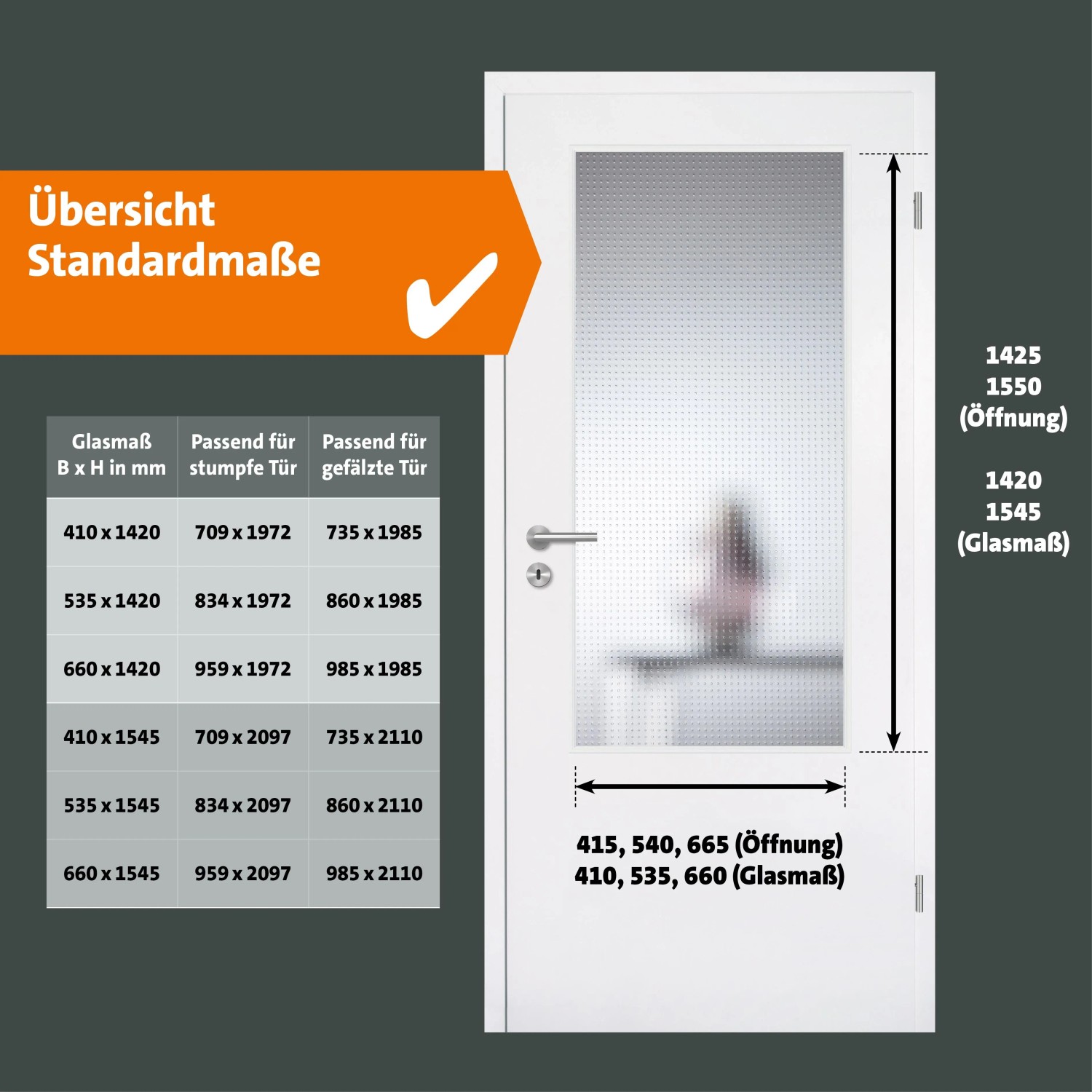 Weiße Zimmertür mit Skyscope Lichtausschnitt Mastercarree ESG Glas, Maße 53,5x142 cm.