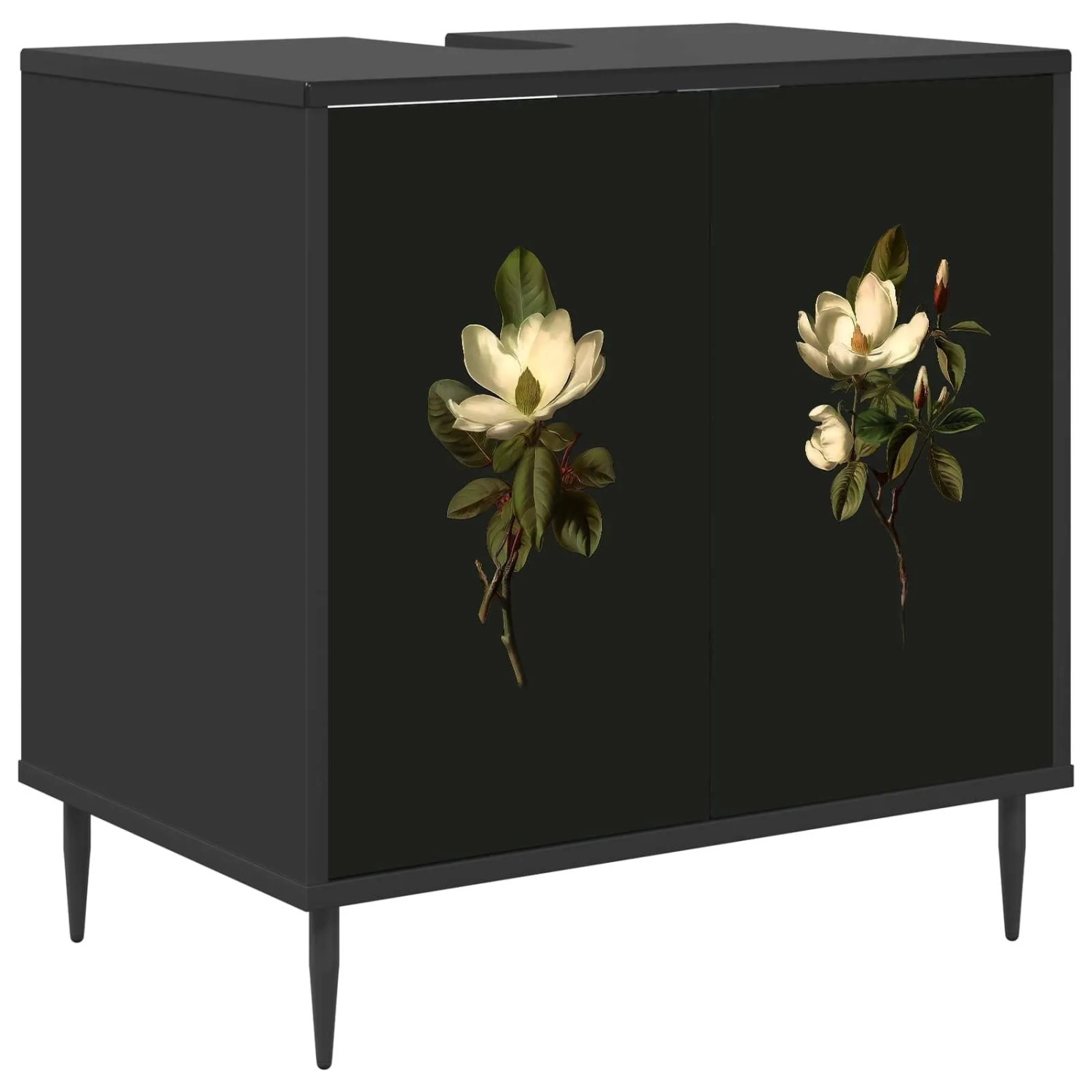 vidaXL Badezimmerschrank BREMEN Schwarz Eichen-Optik 60 x 40 x 61 cm 8007427