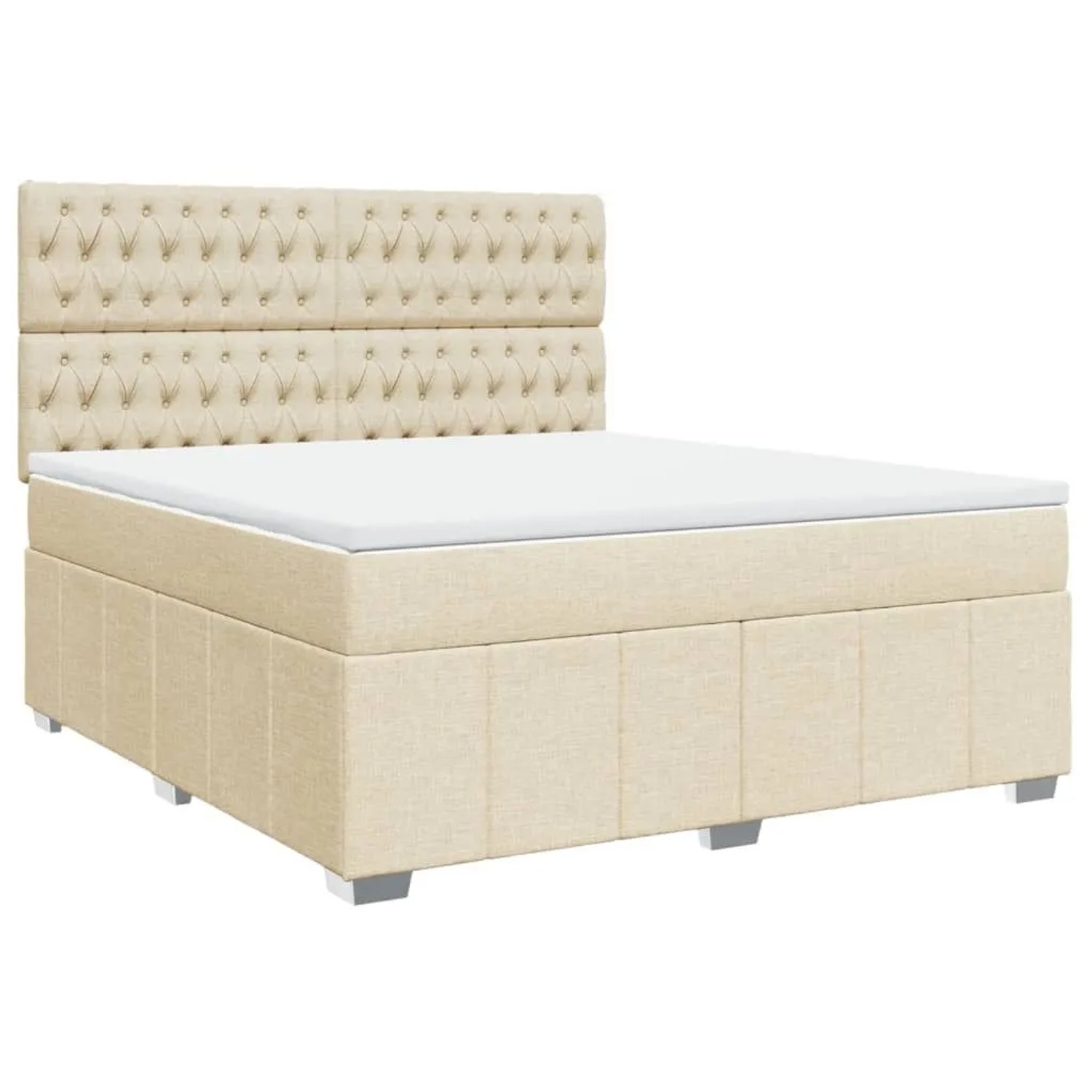 vidaXL Boxspringbett mit Matratze Creme 180x200 cm Stoff 3294059 günstig online kaufen