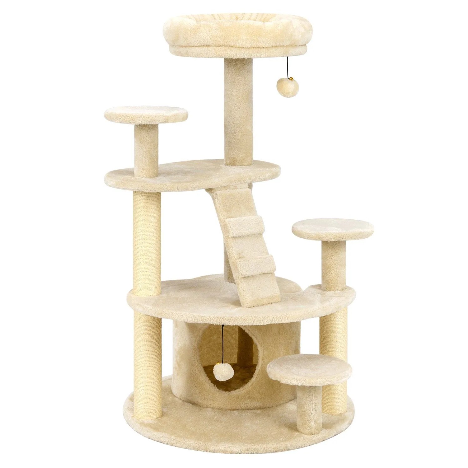 Costway Kratzbaum Klein Katzenbaum Holz Hellbeige