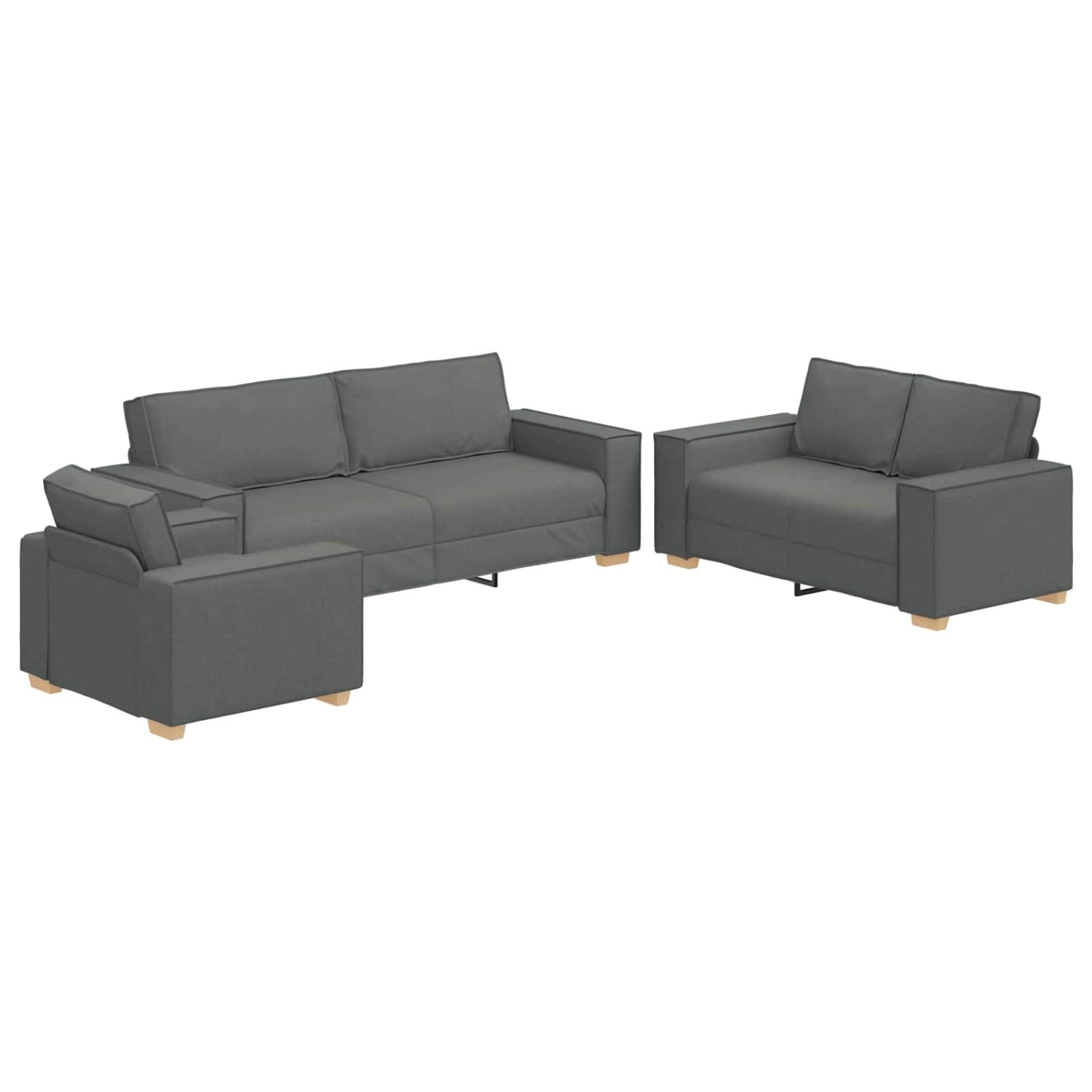 vidaXL Sofa-Set 3-Tlg Dunkelgrau Leinenmischgewebe 3324610 günstig online kaufen